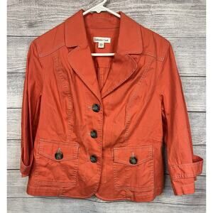 Cold Water Creek Coral Jacket 12P Light weight Women Perfect For Spring & Summer